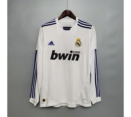 Real Madrid 10/11 Home White Long Sleeve Soccer Jersey